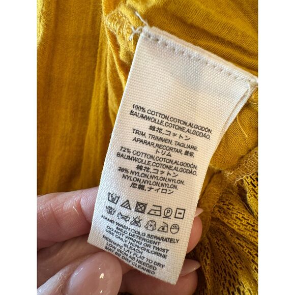 Free People 100 Degree Mini Dress Yellow Marigold Sz Sm Boho Flowy Summer Dress - Picture 8 of 11